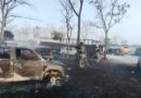 Se incendia corralón en Rinconada; hay daños en 300 vehículos