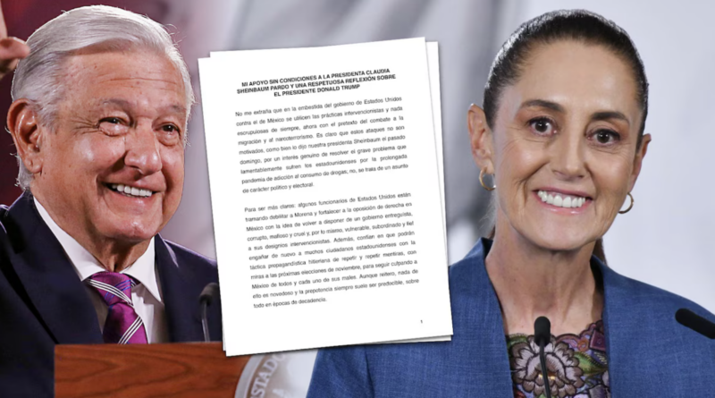 Sheinbaum defiende carta de AMLO… y critica la ‘derecha’ en EU