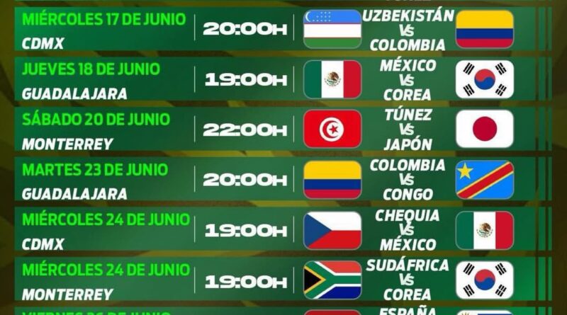 #Consulta Calendario Mundialista en México 2026