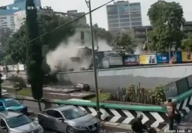 Revelan VIDEO del momento exacto del colapso de un edificio en Viaducto Miguel Alemán