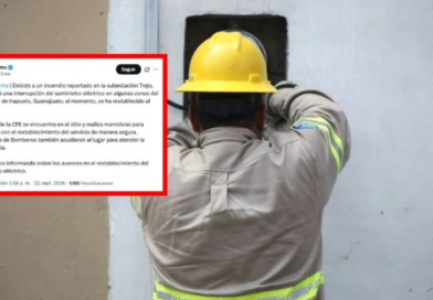 CFE confirma interrupción del suministro eléctrico debido a incendio