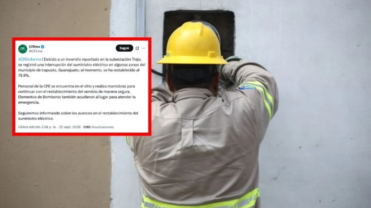 CFE confirma interrupción del suministro eléctrico debido a incendio