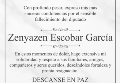 Rocío Nahle lamenta fallecimiento del diputado federal Zenyazen Escobar García